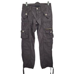 Suko combat womens 3 gray hiking cargo pants cinch hems 100% Cotton